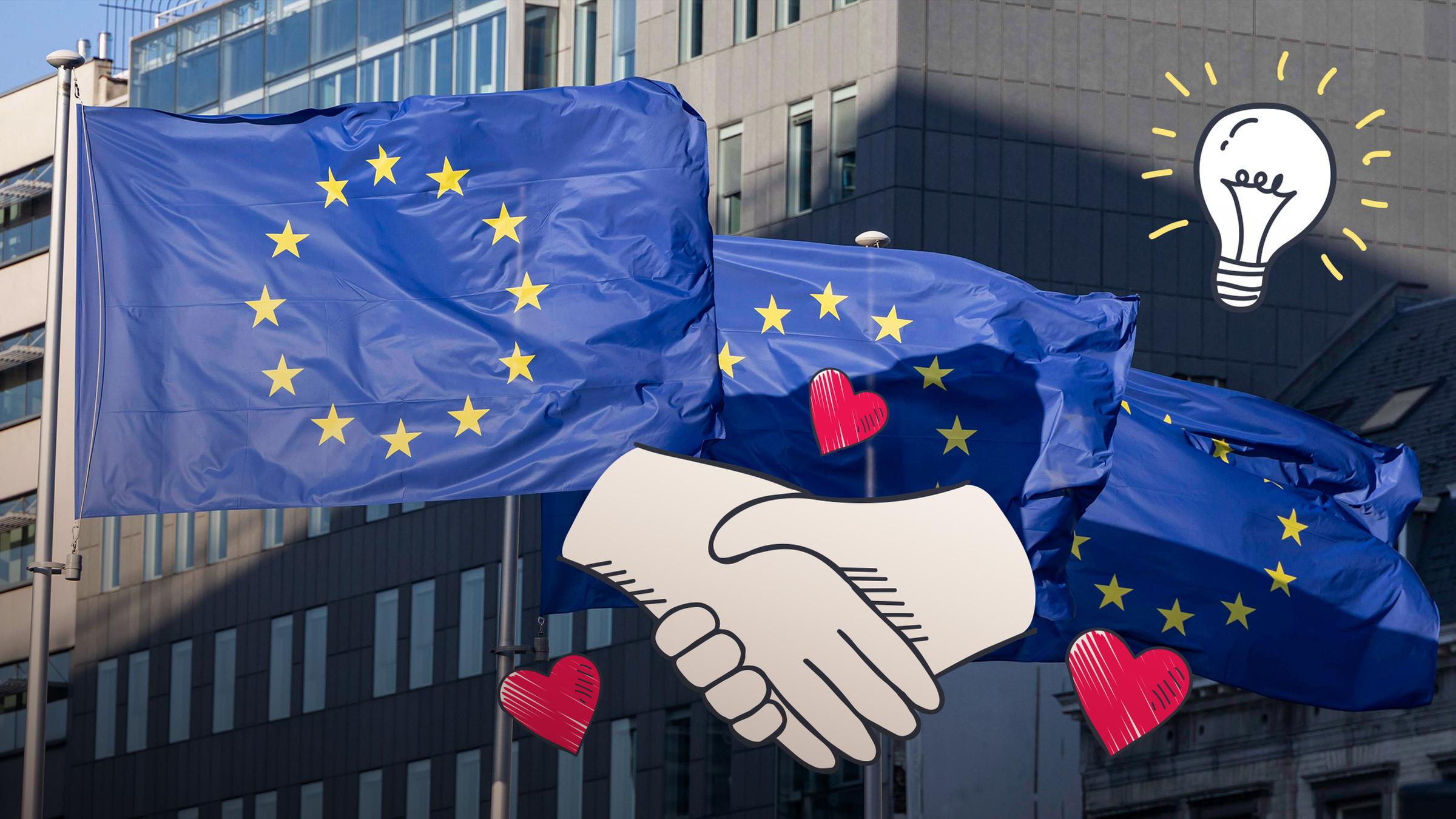 Flaggen der EU.
