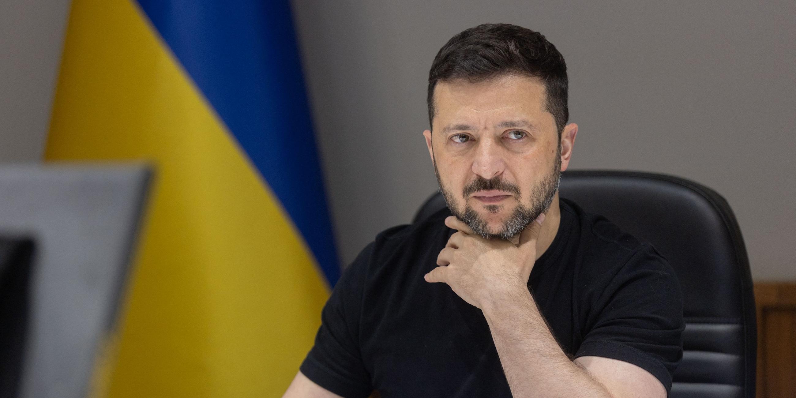 Der ukrainische Präsident per Video bei dem jährlichen Gipfeltreffen der Führungskräfte der Joint Expeditionary Force (JEF) am 09.05.2025
